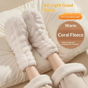 Coral Velvet Breathable Over Knee Thermal Socks Loose Mouth Design Women’s Winter Sleeping Stockings