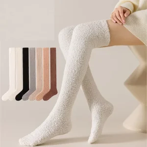 Coral Velvet Knee high Socks Plus Size Thick Stockings Winter Leg Warmer Socks