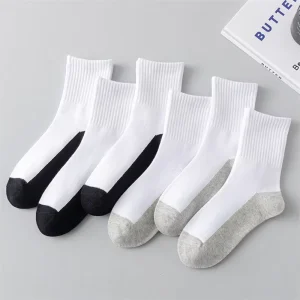 Cost-effective Products Set Children’s Socks Spring Autumn Kids Boys Cotton White Sports Student Home Teenagers Socks for Daily