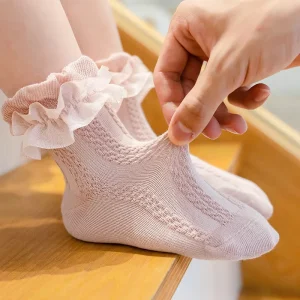 Cotton Baby Socks Lace Girl Princess Casual Knitted Kids Socks for Spring Summer and Autumn Breathable Dance Baby Socks