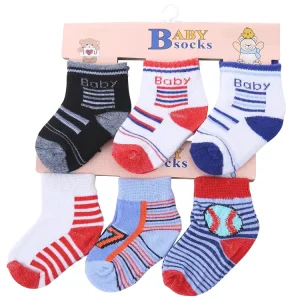 Cotton Baby Socks Set 0-12M Socks Baby Cute Cartoon Striped Children’s Socks