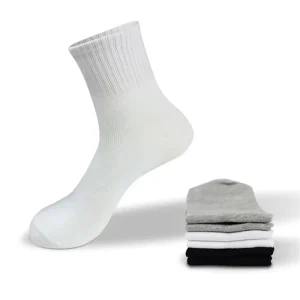 Cotton Children’s Socks Plain White Socks Crew School Socks for Boys and Girls