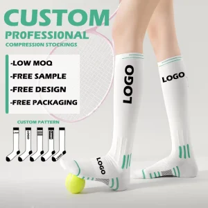 Cotton Compression Athletic Socks Anti Slip High Design Autumn Print Knitted for Football Gym Pilate Yoga Socks