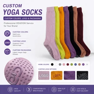 Cotton Crew Anti-Slip Knitted Socks ODM Yoga Fitness Dance Sports Socks with Sweat-Absorbing Feature