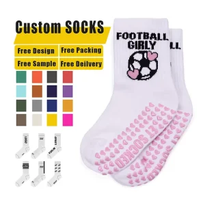 Cotton Crew Indoor Baby Toddler Socks Custom Football Pattern Grip Sock Boy Girls Kids Non Slip Grip Socks