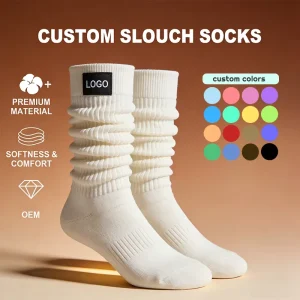 Cotton Customised Home Wear Fashion Winter Socks Women Knee High Colored Soft Design Logo Custom Slouch Socks