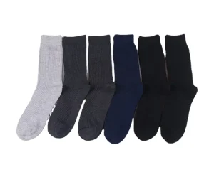 Cotton Dress Socks Crew High Socks Men Flat Ribbed Dress Socks