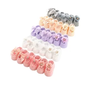 Cotton Knitted Baby Girl Socks Casual Newborn Ankle High Baby Socks