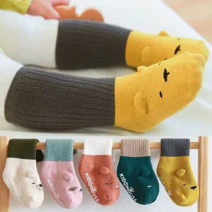 Cotton Long Tube Socks for Baby Warm and Thick Knee High Socks With Anti-Slip Feature Comfortable Body Logo Crew Length