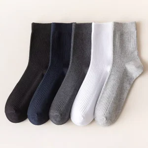 Cotton Men Socks Mid calf Casual Socks Autumn Solid color Breathable Sporty Outerwear Trend