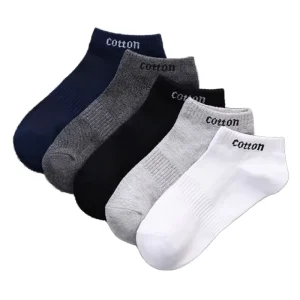 Cotton Men’s Ankle Socks Breathable Sustainable Anti Bacterial Properties for Spring Casual Business Cuff Bottom