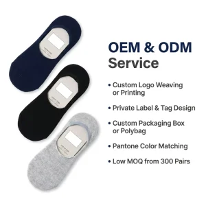 Cotton No Show Invisible Socks Men Breathable Anti Slip Heel Grip Boat Liner Socks Low Cut for Loafers Casual Shoes