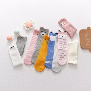 Cotton Polyester Knitted Kids Casual Mid Calf Non Slip Floor Socks