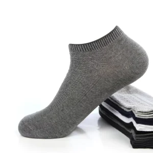Cotton Quick Dry Low Cut No Show Seamless Boat Black Socks Men Sneaker Sports Office