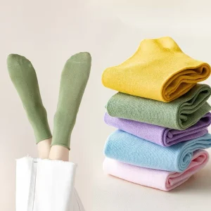Cotton Socks Loose Long Soft Solid Color Crew Casual Sock Black White Breathable Spring Autumn Socks