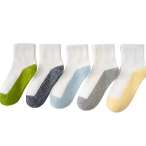 Cotton White Knitted Sports Socks for Kids & Teens Breathable Eco Friendly Casual Crew Style for Home School Spring & Autumn
