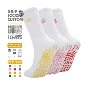 Cotton Women’s Yoga Socks Custom Breathable Knitted Fitness Pilates Sock Custom Logo Crew Yoga Sock With Anti Slip Grip