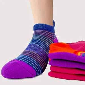 Cozy Cotton Kids Socks Color Stripe Breathable Girls Sports Ankle Socks Knitted Eco Friendly Bulk School Running Ready