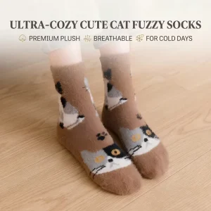 Cozy Mink Velvet Socks Winter Warm Fuzzy Fluffy Women Knit Crew Socks Soft Thick Thermal Floor Sleep Bed Hosiery for Women