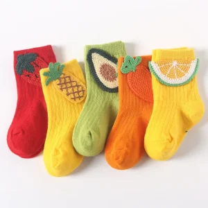 Cozy Original Cotton Baby Socks With Pineapple Fruit Patch