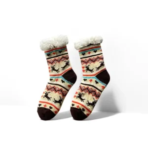 Cozy Plush Solid Color Slipper Socks for Adult Women