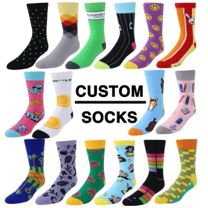 Crazy Funny Crew Sock Breathable Dress Custom Socks Men Happy Cotton Socks