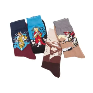 Creative Famous Painting Pattern Men Neutral Style Fashion Art Van Gogh Jesus Cotton Crew Sport Funny Unisex Socks