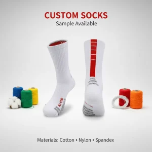 Crew Basketball Socks Knitted Anti Slip Cuff Logo Socks