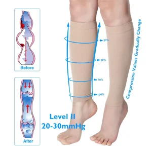 Crew Cuff Medical Compression Socks for Men Women 20 30mmHg Shin Splint Leg Pain Relief Varicose Veins Lightweight Breathable