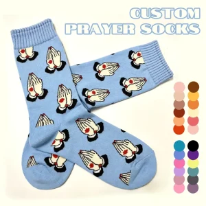 Crew Design Logo Cotton Socks Men Brand Designer Pray Socks Manufacturers Personalized Prayer Custom Socks