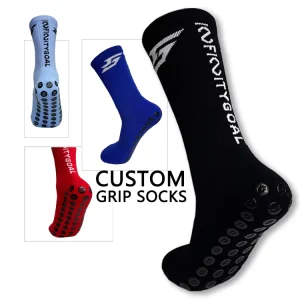 Crew Embroidery Football Compression Men Print Designer Soccer Sport Anti-slip Custom Grip Socks
