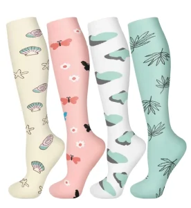 Crew Knitted Compression Socks For Women Breathable Support For Running Athletic Travel OEM