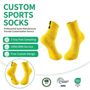 Crew Men’s Basketball Ankle Socks Cotton Polyester Custom Anti Slip Sweat Resistant Sporty Adults Spring