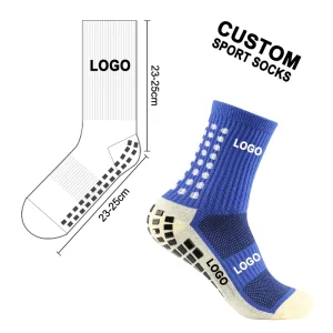 Crew Non-Skid Logo Designer Athletic Anti-Slip Custom Grip Soccer Football Sports Socks for Adult Unisex Spring