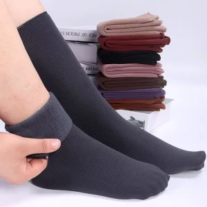 Crew Snow Socks for Women Autumn Thick Plush Warm Socks with Bottom Logo in Snowy Weather