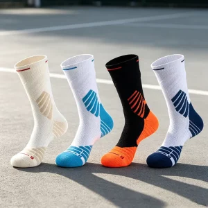 Crew Socks Autumn Knitted Terry Design Breathable Quick Dry Anti Slip Cuff Bottom Custom Logo Sports Socks