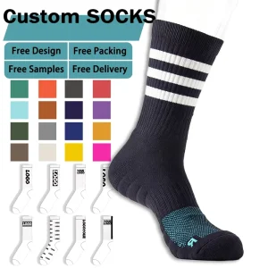 Crew Socks Knitted Running Cycling Socks for Men Quick Dry Breathable Nylon