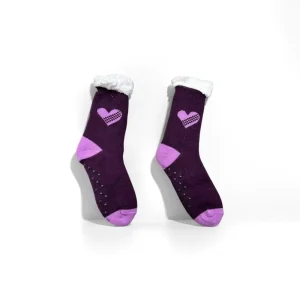 Crew Thermal Warm Transparent Cute Heart Pattern Slipper Socks for Women