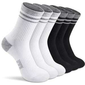Crew Type White Black Mesh Breathable Quick-Dry Basketball Men’s Sports Socks