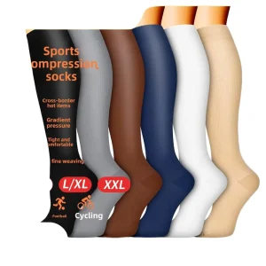 Cross Border Compression Calf Socks Elastic Outdoor Fitness Running Sports Socks for Men Women Crew High for Autumn Sports