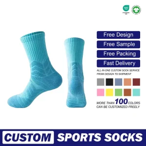 Cross Border Men’s Crew Knitted Basketball Socks Macaron Colors Outdoor Training Thickened Towel Bottom Cushioning Running