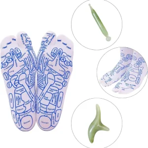 Cross-border Bestseller Warp Socks Triangle Sparrow Point-Locating Pen-Style Socks English-language Diagrams 100 Acupoints