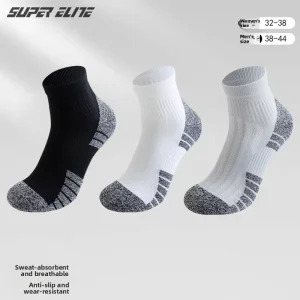 Cross-border Sports Socks Men’s Women’s Towel-Soled Outdoor Marathon Sweat-Absorbent Breathable Quick-Drying Knitted Crew Summer