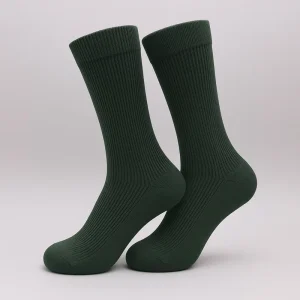 Custom 100% Cotton Anti Slip Dress Socks with Breathable Soft Texture for Men and Women