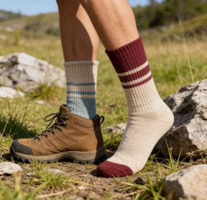 Custom 100% Merino Wool Yarn Warm Outdoor Socks
