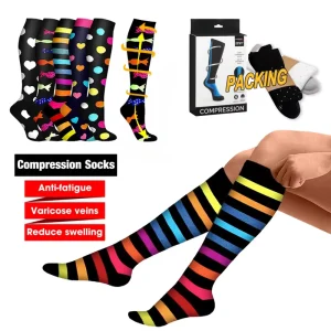 Custom 15 20mmhg Compression Socks Sport Medical Knee High Socks Running Cycling Nurse Compression Socks