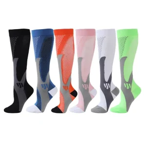 Custom 20-30mmhg Professional Sport Knee High Anti-microbial Running Compression Socks