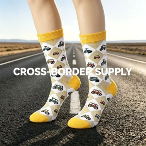 Custom 360 Digital Printed Cartoon Summer Socks Seamless Moisture-wicking Antibacterial Sports Socks For Running Fitness