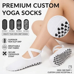 Custom Ankle Yoga Socks Non-Slip Grips Free Custom Packaging for Bachelorette Yoga Parties