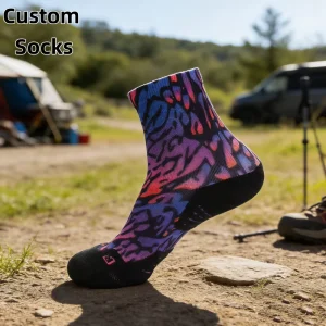 Custom Anti-Slip Absorbent Comfortable Wear-Resistant Men’s Digital Printed Autumn Ankle Sports Socks